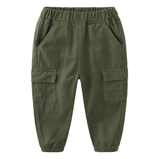 Boys' Autumn Cotton Cargo Casual Trousers Kids Long Pants Fashion Clothing