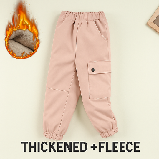 Girls' Waterproof Windproof Velvet-Lined Sports Overalls