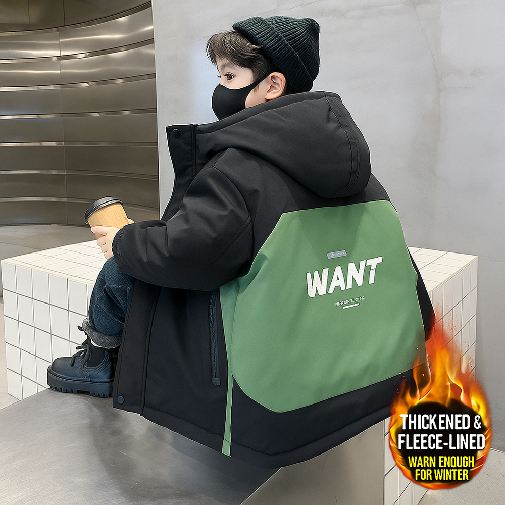 Boys' Padded Jacket with Cotton Lining - Trendy Winter Coat 2025