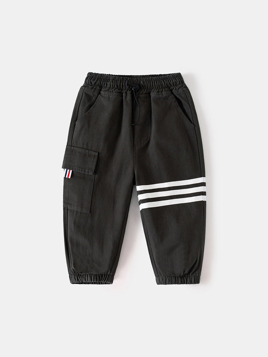 Boys' Korean Style Autumn Cargo Pants - Comfortable Cotton Kids Trousers