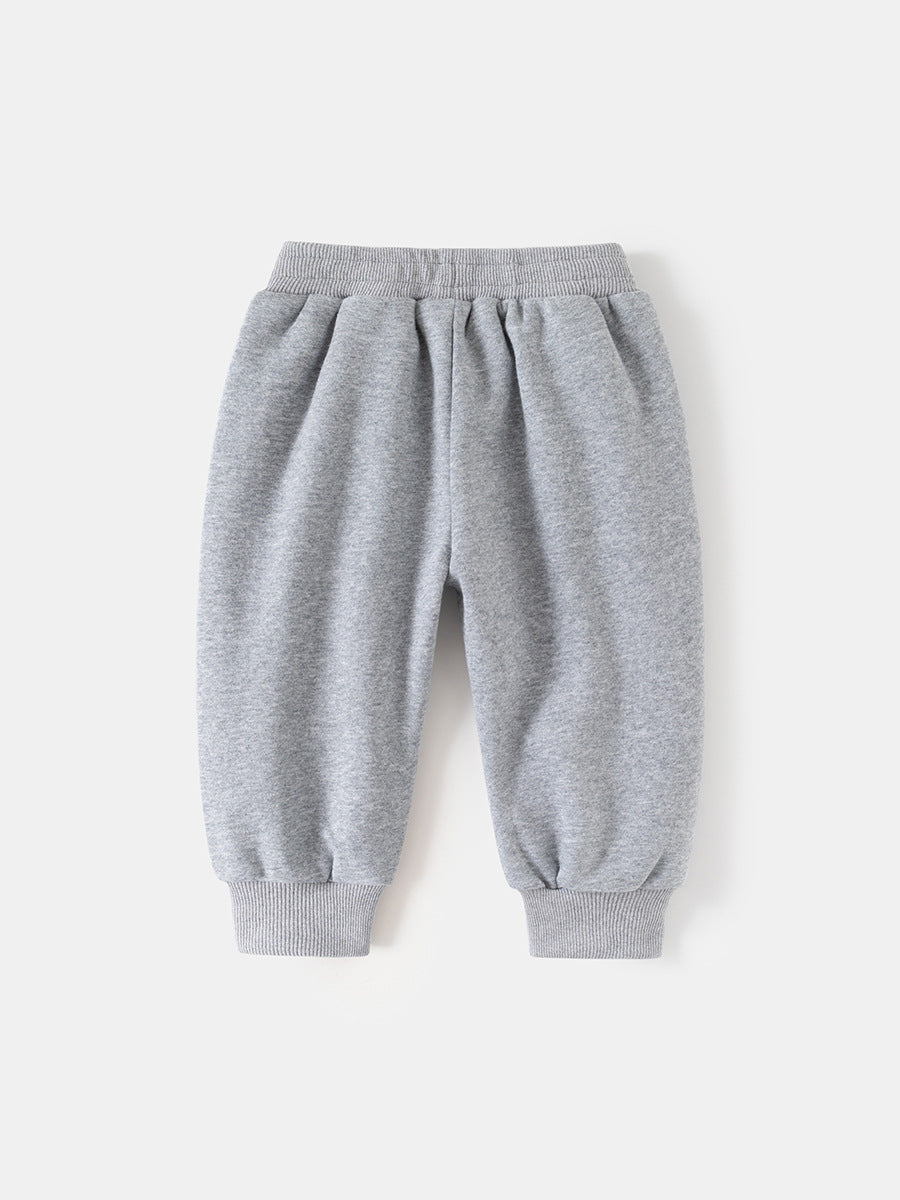 Boys' Korean Style Loose Fit Active Jogger Pants with Bear Print