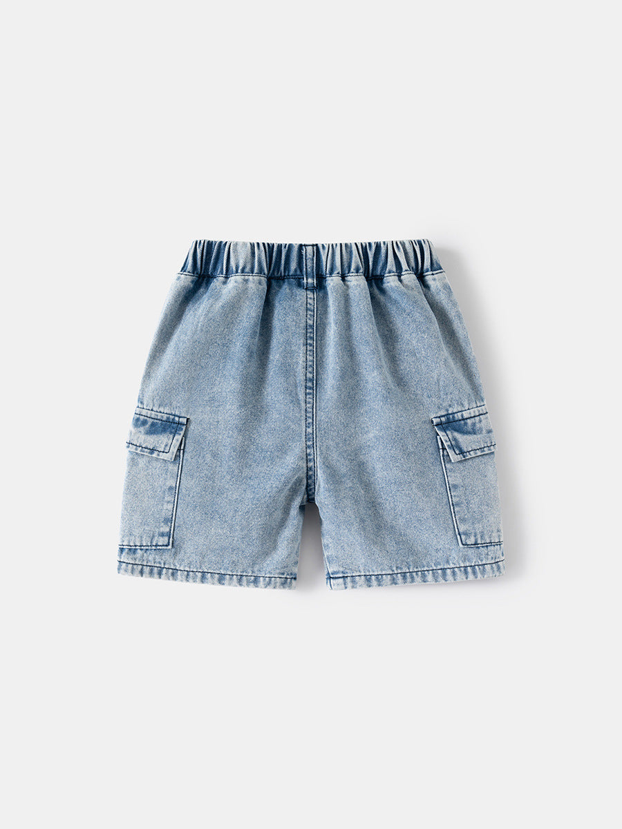 Boys' Fashionable Korean Style Loose Fit Denim Shorts - Summer Casual Kids Trousers