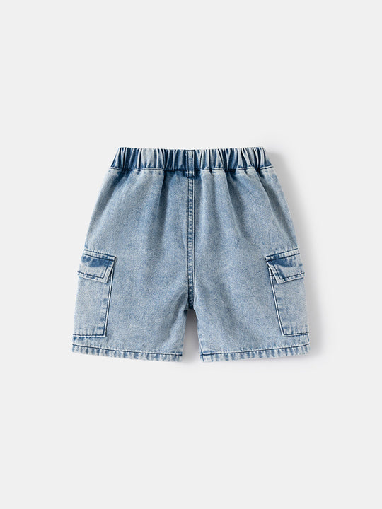 Boys' Fashionable Korean Style Loose Fit Denim Shorts - Summer Casual Kids Trousers