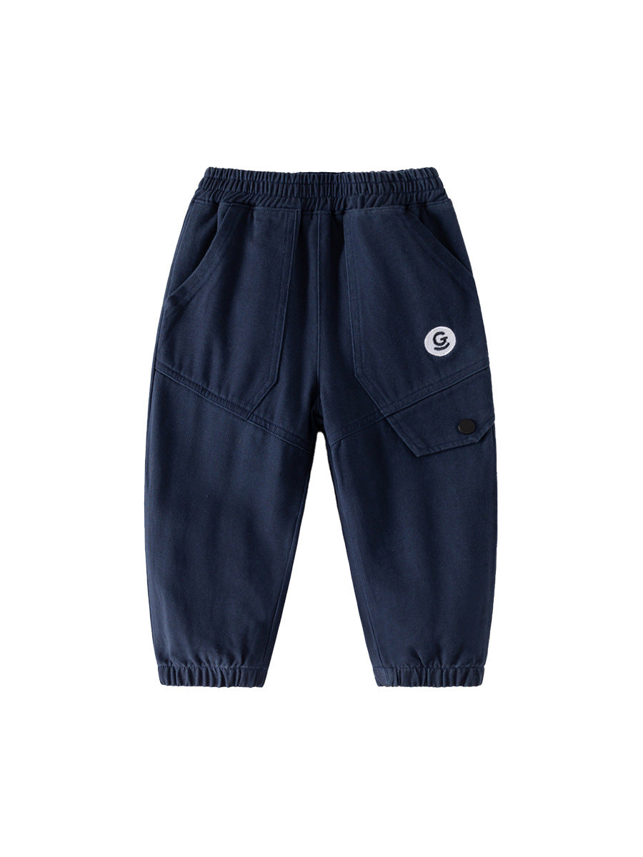 Boys' Korean Style Fashionable Trousers: Comfortable Cotton Blend, Versatile Spring Autumn Pants
