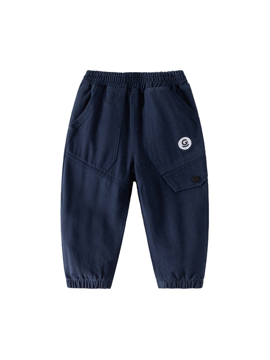 Boys' Korean Style Fashionable Trousers: Comfortable Cotton Blend, Versatile Spring Autumn Pants