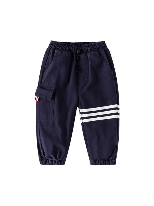 Boys' Korean Style Autumn Cargo Pants - Comfortable Cotton Kids Trousers
