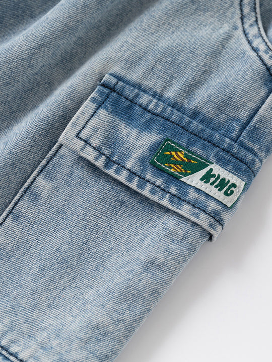 Boys' Fashionable Korean Style Loose Fit Denim Shorts - Summer Casual Kids Trousers