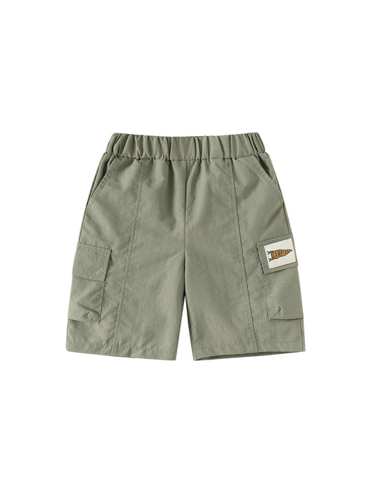 Boys' Summer Casual Nylon Cargo Shorts: Loose Fit, Trendy Travel Trousers for Kids