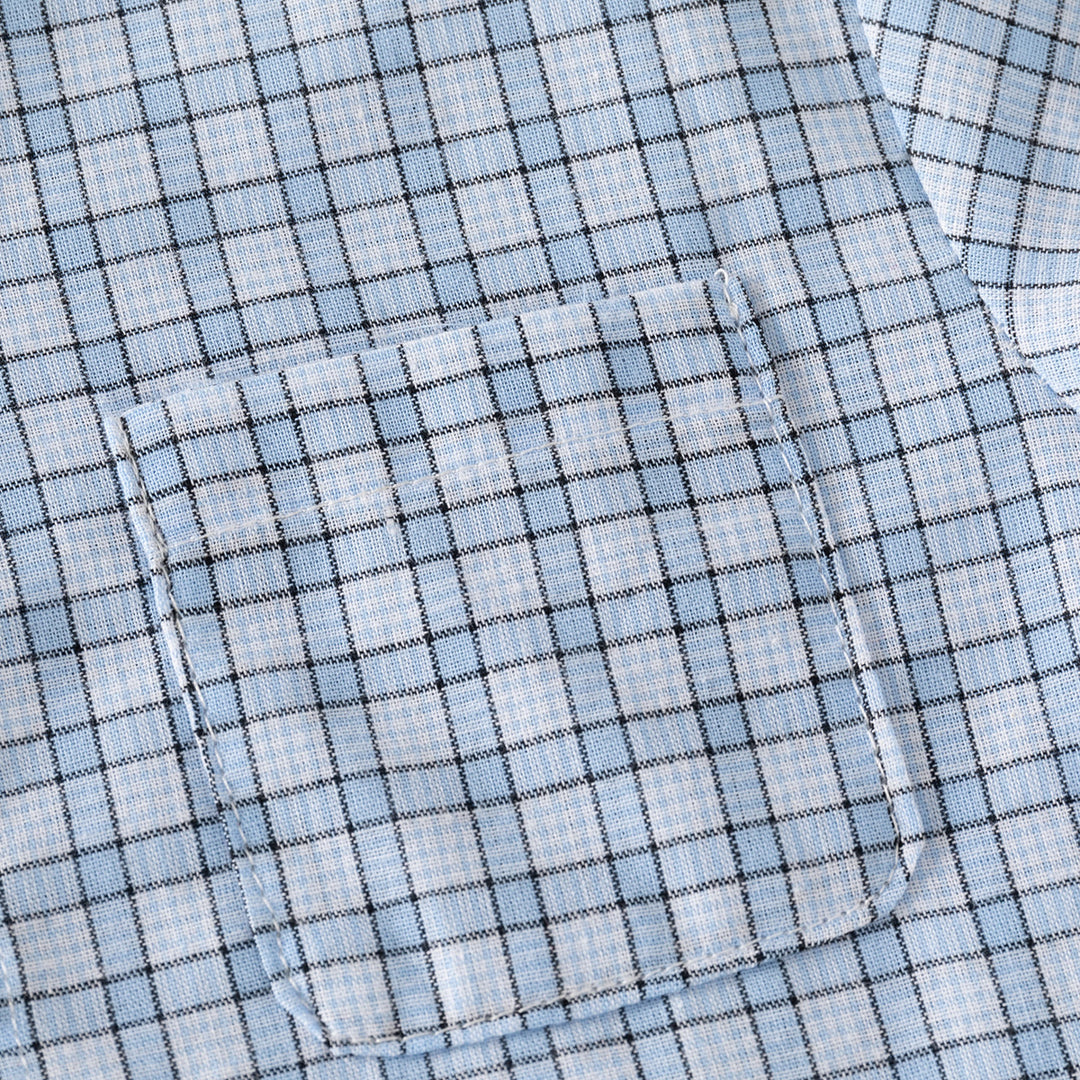 Boys' Soft Comfortable Plaid Short Sleeve Summer Vacation Shirt