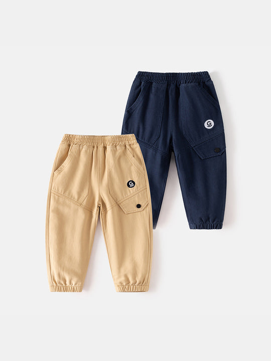 Boys' Korean Style Fashionable Trousers: Comfortable Cotton Blend, Versatile Spring Autumn Pants