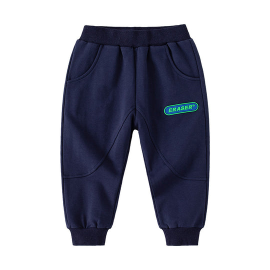 Wellkids Boys' Elastic Mid-Rise Cotton Sweatpants - Soft & Comfy Joggers