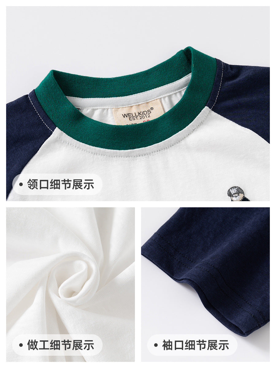 Boys' Soft Cotton Blend Short Sleeve T-Shirt - Casual Summer Cartoon Tee