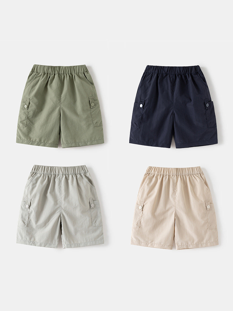 Boys' Nylon Summer Casual Shorts with Elastic Waistband for Active Kids 3-8 Years
