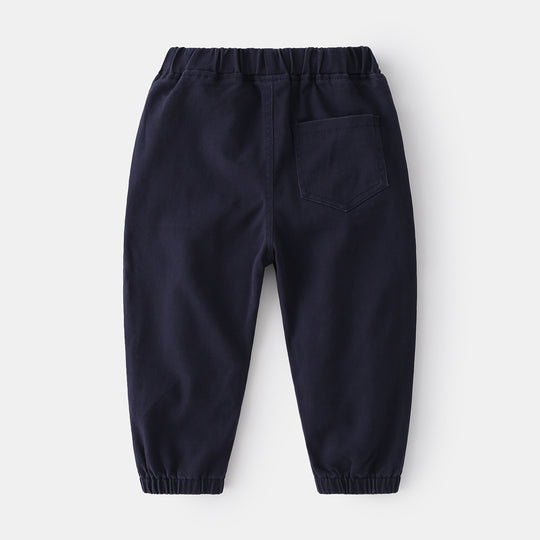 Wellkids Boys' Trendy Korean Style Casual Cotton Elastic Waist Pants
