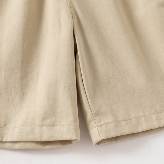 Boys' Soft Cotton Casual Mid-Rise Elastic Waistband Shorts Summer Play