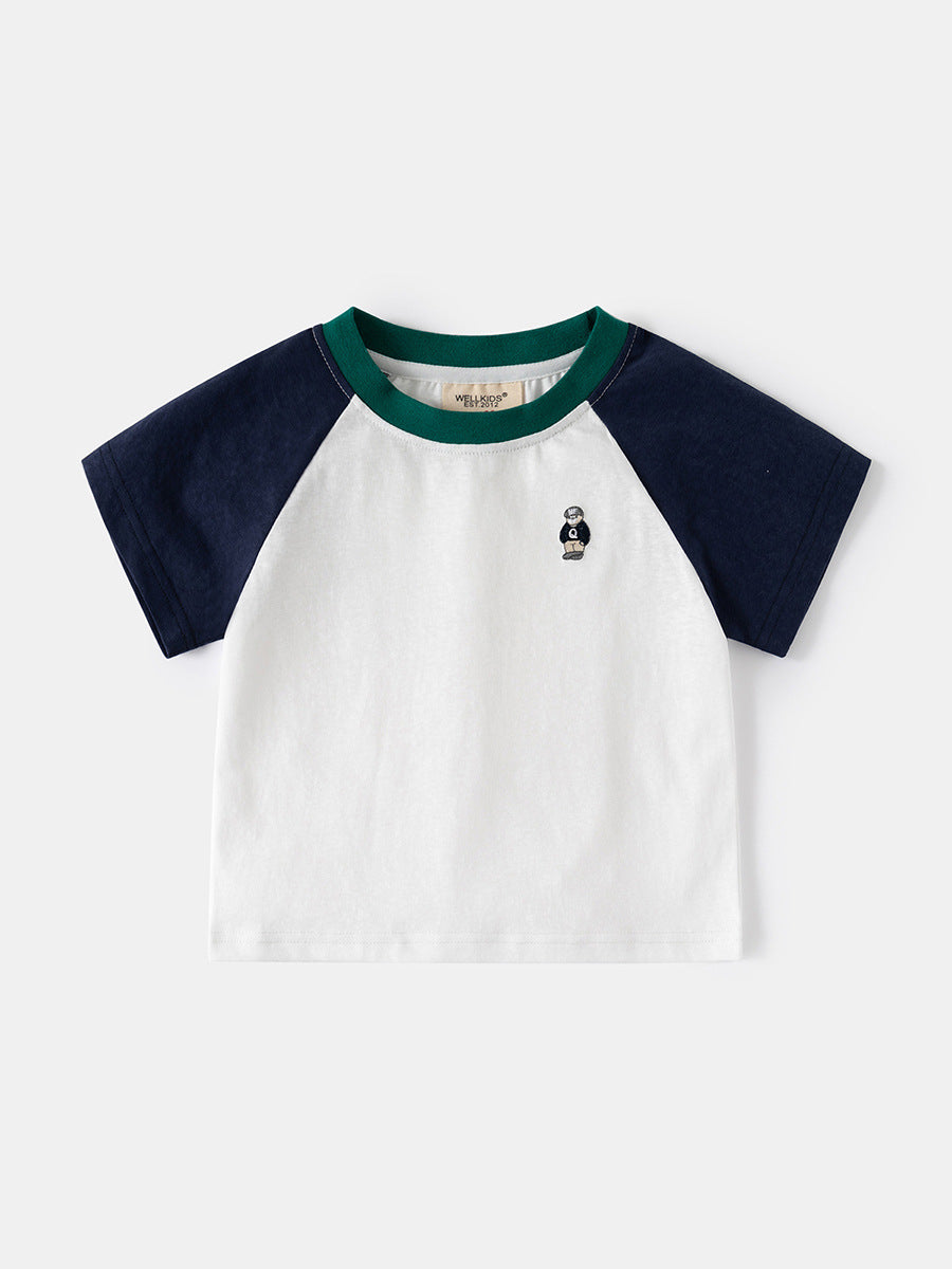 Boys' Soft Cotton Blend Short Sleeve T-Shirt - Casual Summer Cartoon Tee