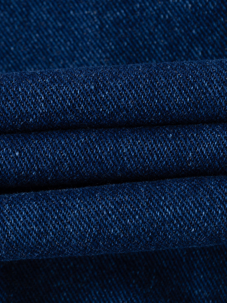 Boys' Stylish Indigo Denim Cartoon Patchwork Jeans - Korean Fashion Trousers